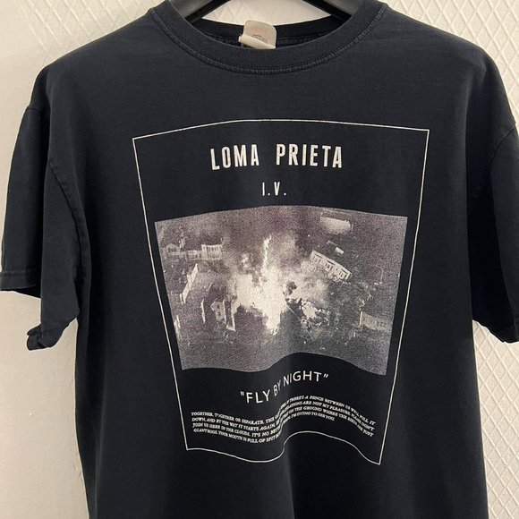 Loma Prieta - California screamo/hardcore band Men's Black T-shirt, Size Large L - Picture 1 of 4